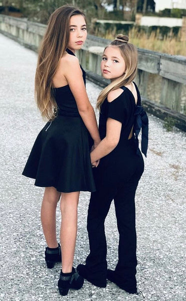 Danielson Sisters wearing the Olivia Dress and the Alexi Jumpsuit!