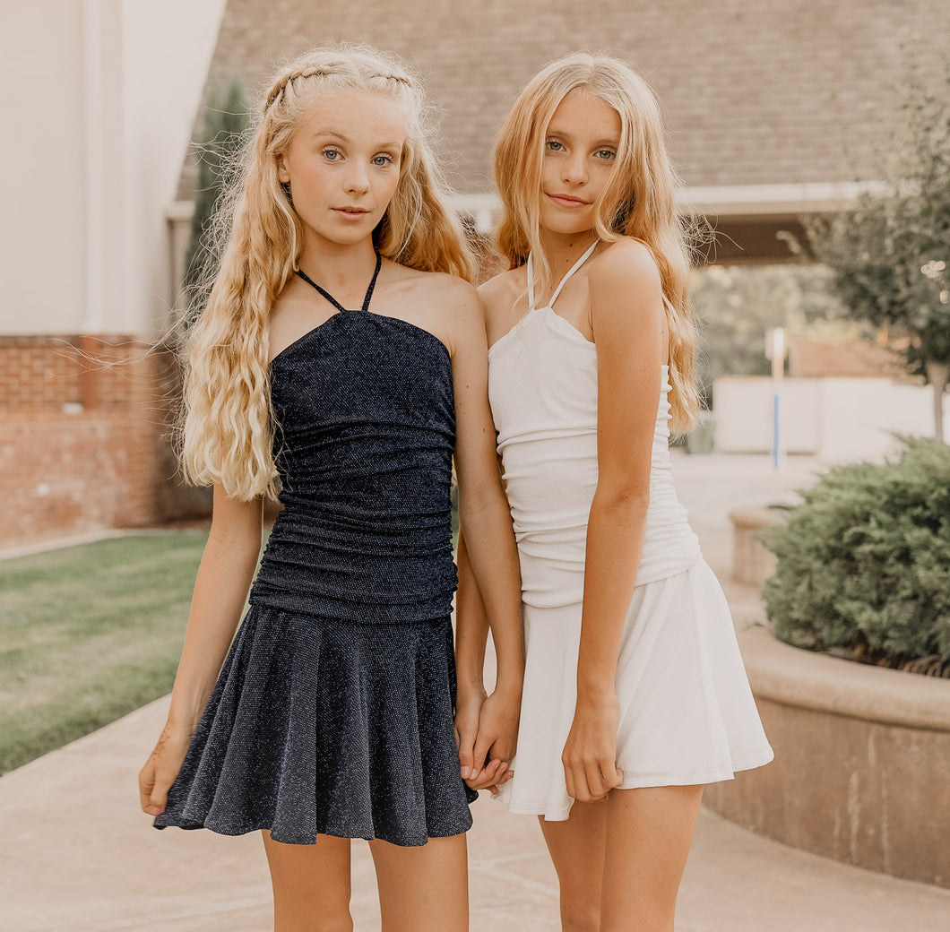 LENA RUCHED DRESS WHITE